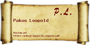 Pakos Leopold névjegykártya